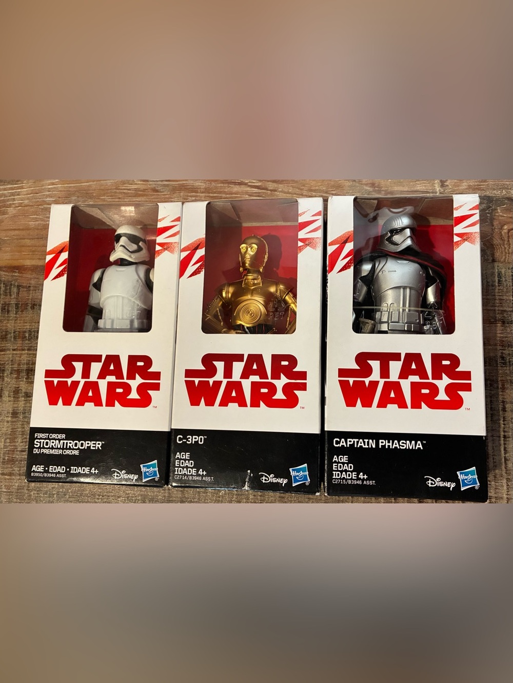 Star Wars Hasbro Disney Figure Set Lot C-3PO Captain Phasma Stormtrooper NIB